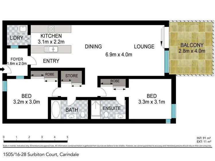 Floorplan of Homely unit listing, 1505/16-28 Surbiton Court, Carindale QLD 4152