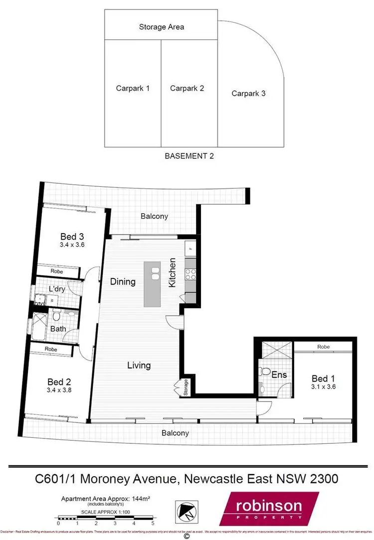Floorplan of Homely apartment listing, C601/1 Moroney Avenue, Newcastle East NSW 2300