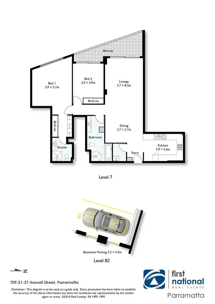 Floorplan of Homely apartment listing, 709/31-37 Hassall Street, Parramatta NSW 2150