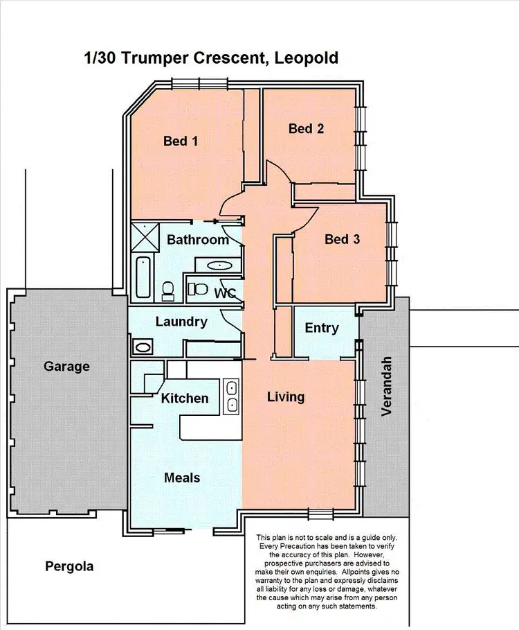 Floorplan of Homely unit listing, 1/30 Trumper Crescent, Leopold VIC 3224