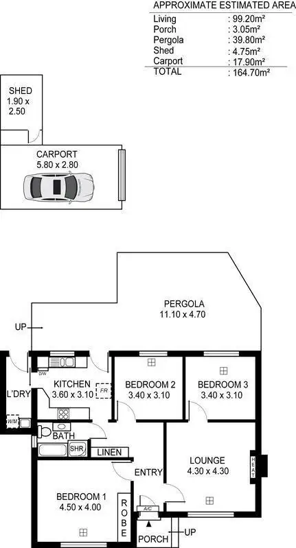 Floorplan of Homely house listing, 12 Galway Avenue, North Plympton SA 5037