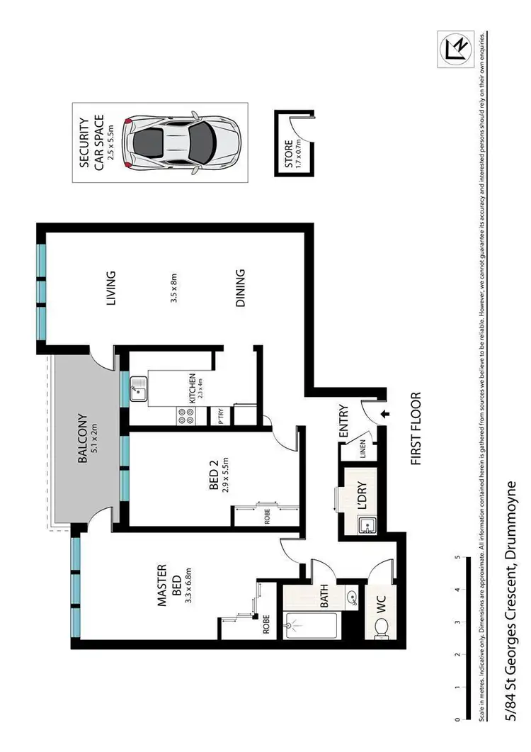 Floorplan of Homely apartment listing, 5/84 St Georges Crescent, Drummoyne NSW 2047