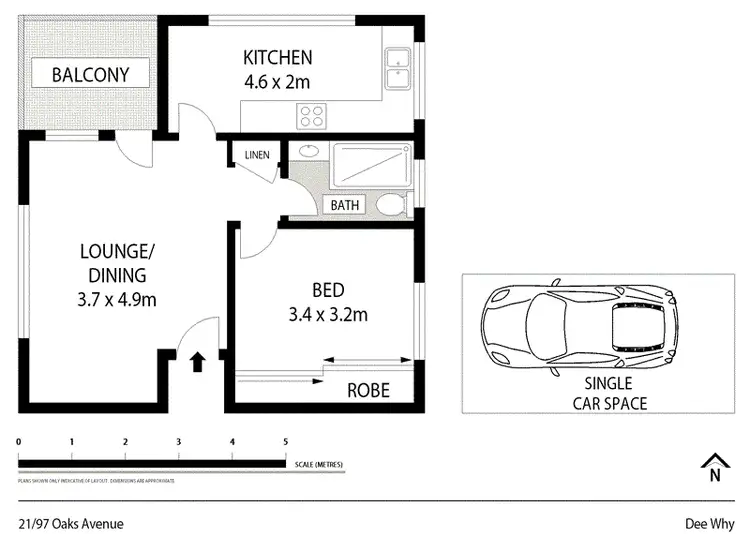 Floorplan of Homely unit listing, 21/97-99 Oaks Avenue, Dee Why NSW 2099