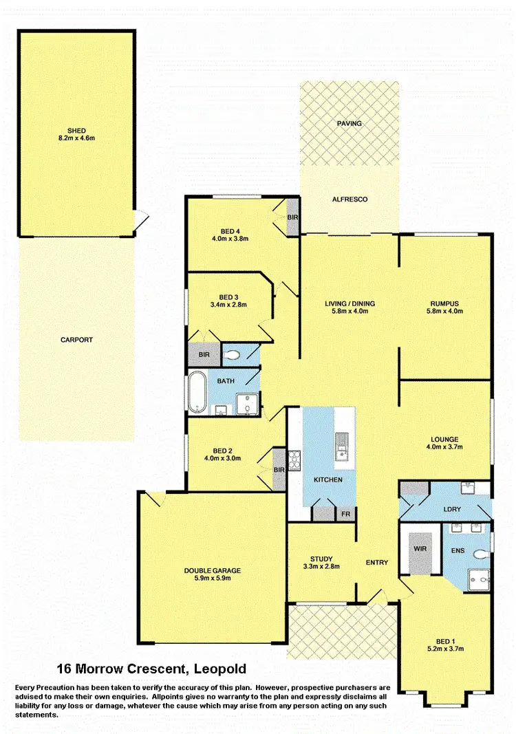 Floorplan of Homely house listing, 16 Morrow Crescent, Leopold VIC 3224