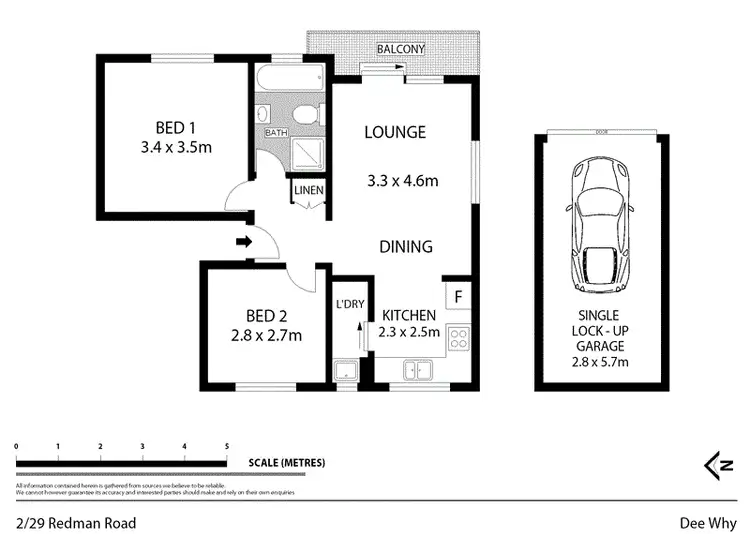 Floorplan of Homely unit listing, 2/29 Redman Road, Dee Why NSW 2099