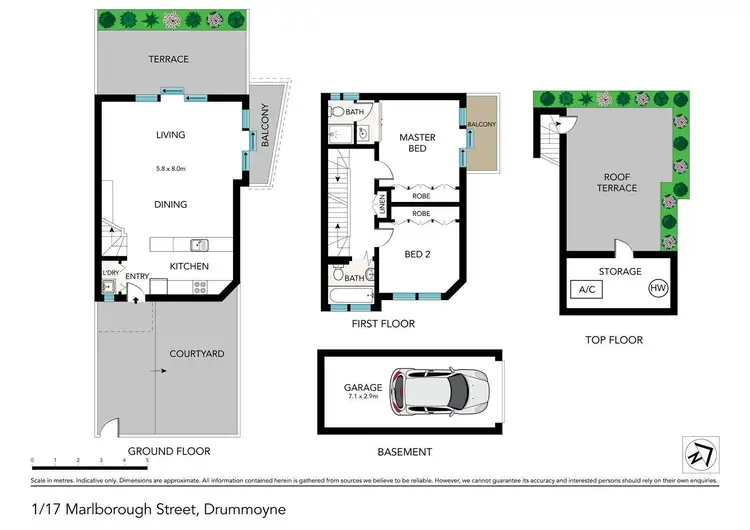 Floorplan of Homely townhouse listing, 1/17 Marlborough Street, Drummoyne NSW 2047