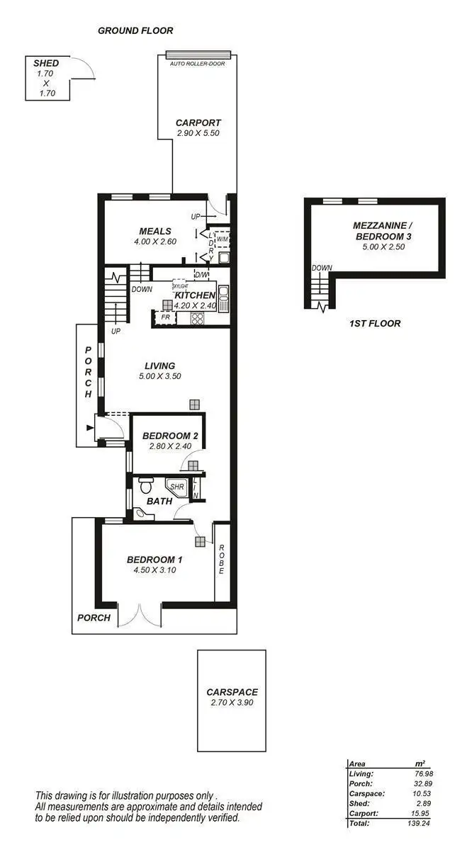 Floorplan of Homely unit listing, 1/292 Young Street, Wayville SA 5034