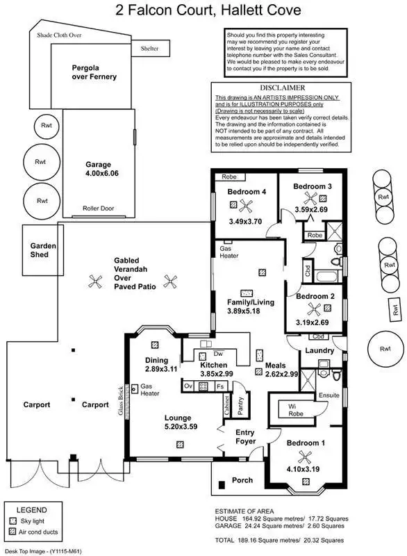 Floorplan of Homely house listing, 2 Falcon Court, Hallett Cove SA 5158