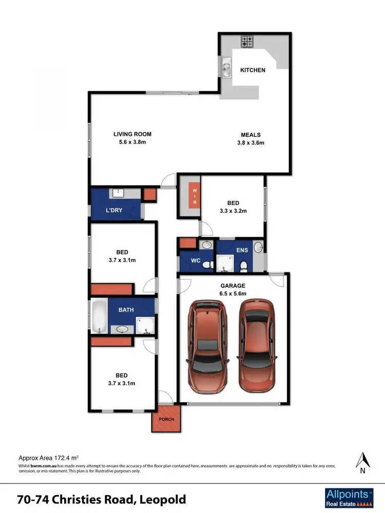 Floorplan of Homely unit listing, 6/70-74 Christies Road, Leopold VIC 3224