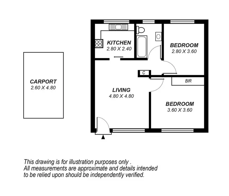 Floorplan of Homely unit listing, 1/114 Cashel Street, St Marys SA 5042