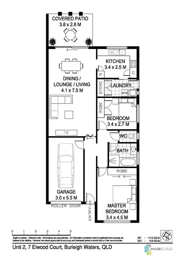 Floorplan of Homely semi-detached listing, 2/7 Elwood Court, Burleigh Waters QLD 4220