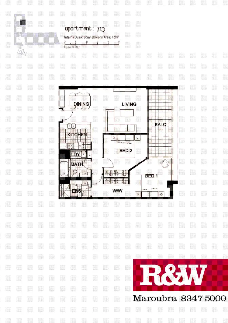 Floorplan of Homely apartment listing, 713/140 Maroubra Road, Maroubra NSW 2035