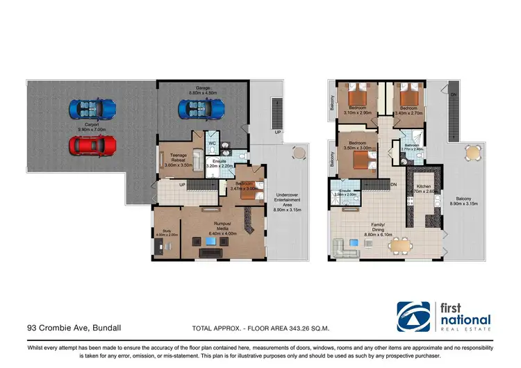 Floorplan of Homely house listing, 93 Crombie Avenue, Bundall QLD 4217