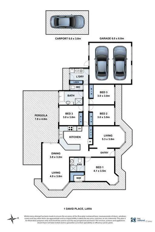 Floorplan of Homely house listing, 1 David Place, Lara VIC 3212