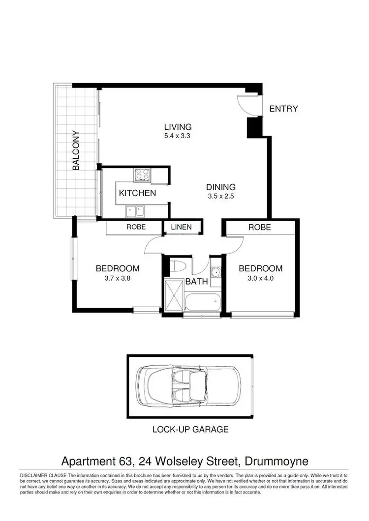 Floorplan of Homely apartment listing, 63/24 Wolseley Street, Drummoyne NSW 2047