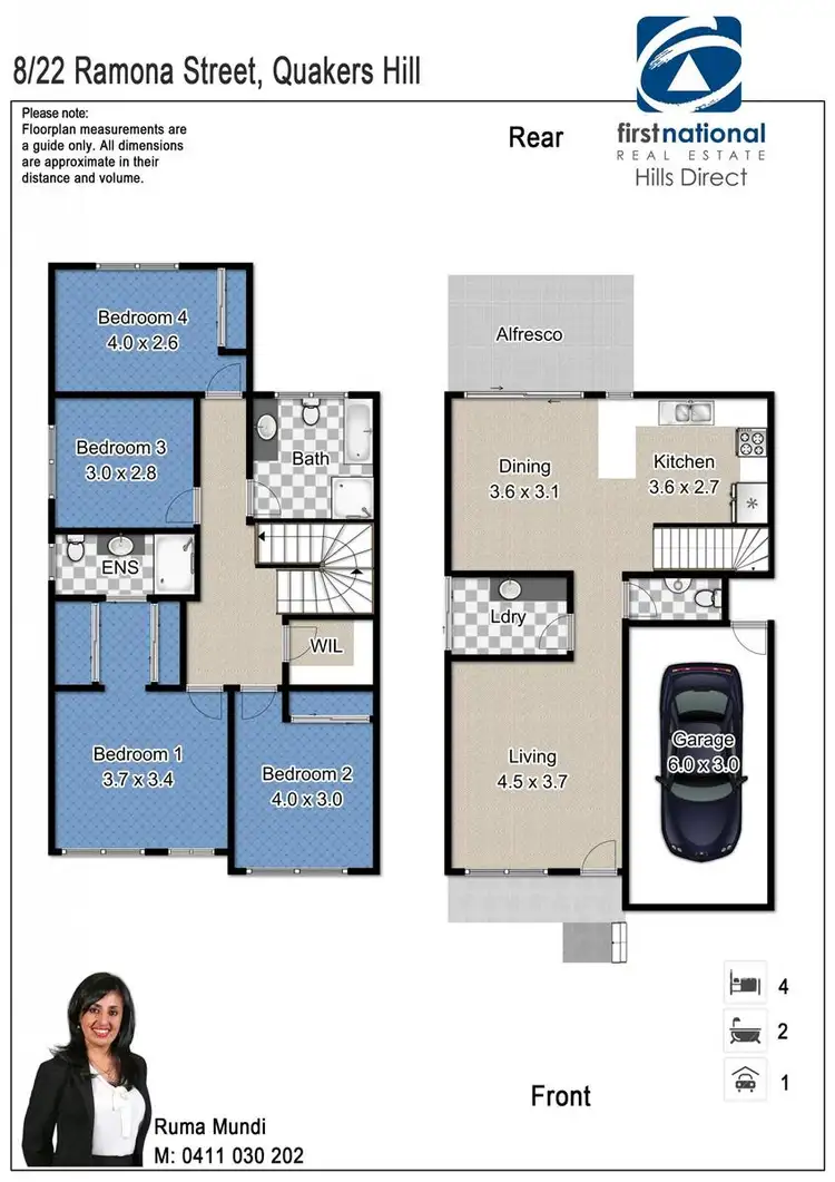 Floorplan of Homely townhouse listing, 8/22 Ramona Street, Quakers Hill NSW 2763