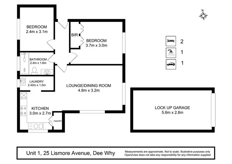 Floorplan of Homely apartment listing, 1/25 Lismore Avenue, Dee Why NSW 2099