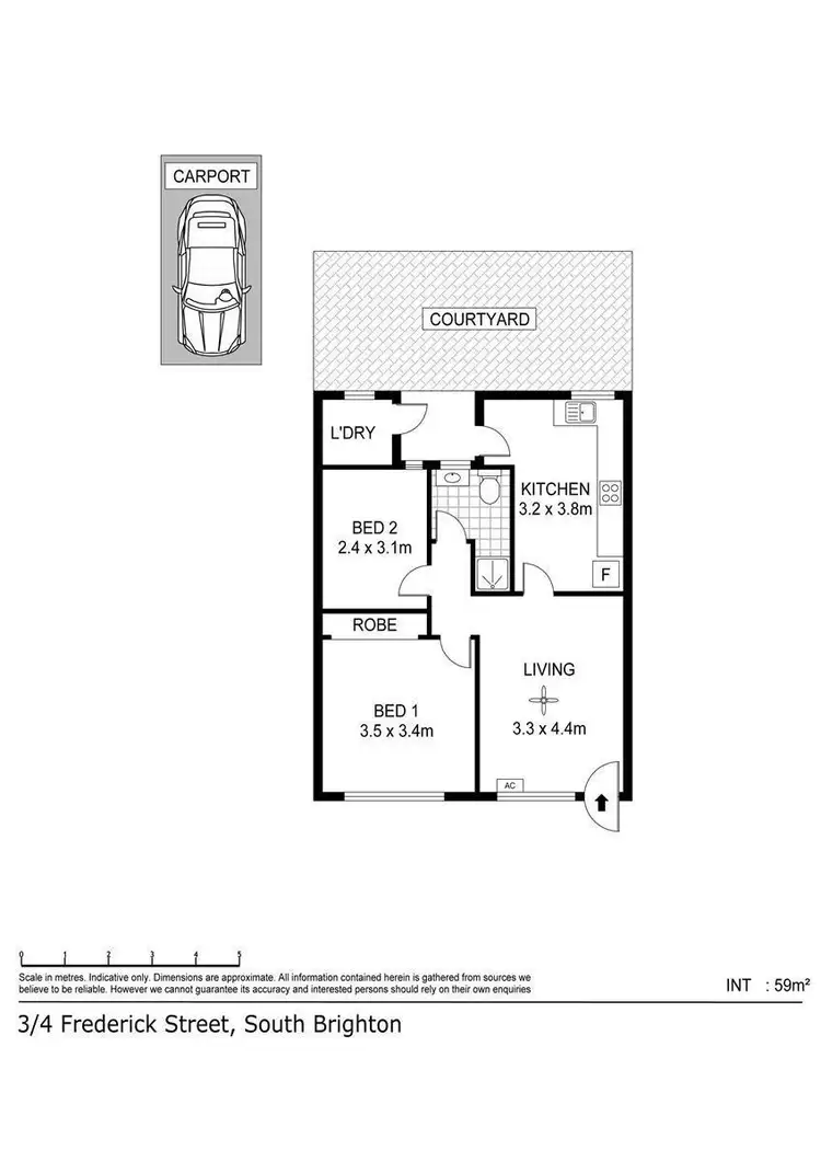 Floorplan of Homely unit listing, 3/4 Frederick Street, South Brighton SA 5048