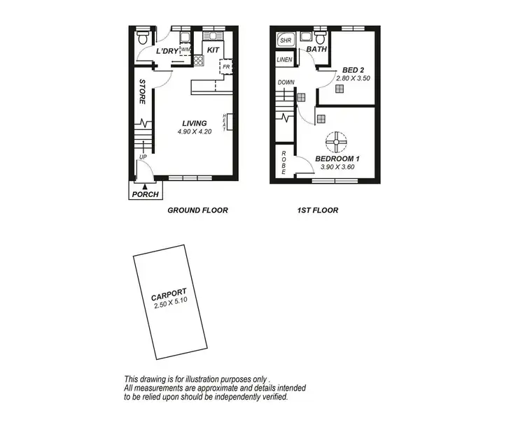 Floorplan of Homely townhouse listing, 1/10 Taylor Court, South Plympton SA 5038
