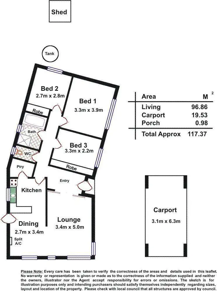 Floorplan of Homely house listing, 10 Green Avenue, Hackham SA 5163