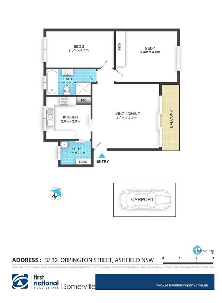 Floorplan of Homely apartment listing, 3/32 Orpington Street, Ashfield NSW 2131