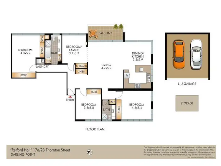 Floorplan of Homely apartment listing, 17a/23 Thornton Street, Darling Point NSW 2027