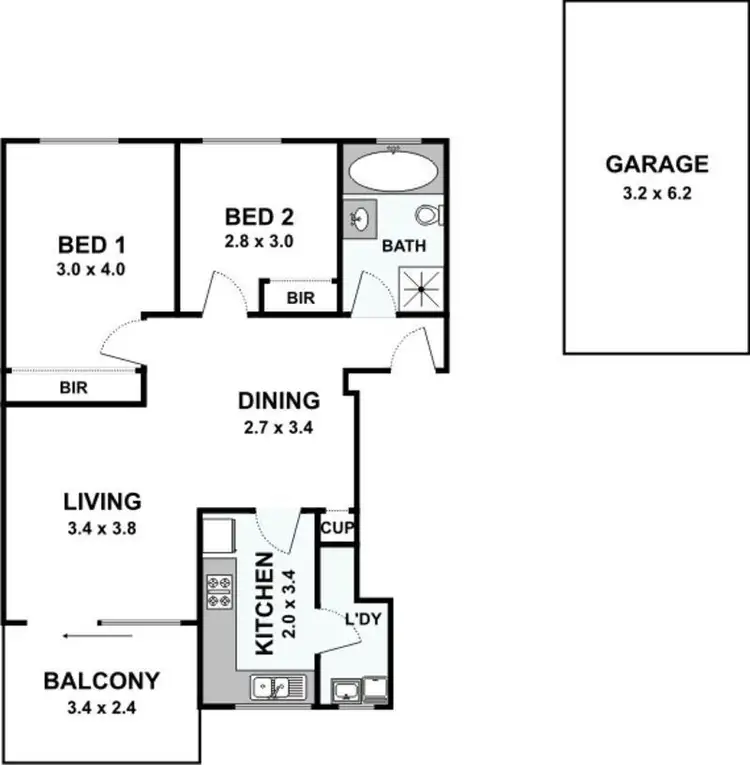 Floorplan of Homely unit listing, 19/75 Florence Street, Hornsby NSW 2077