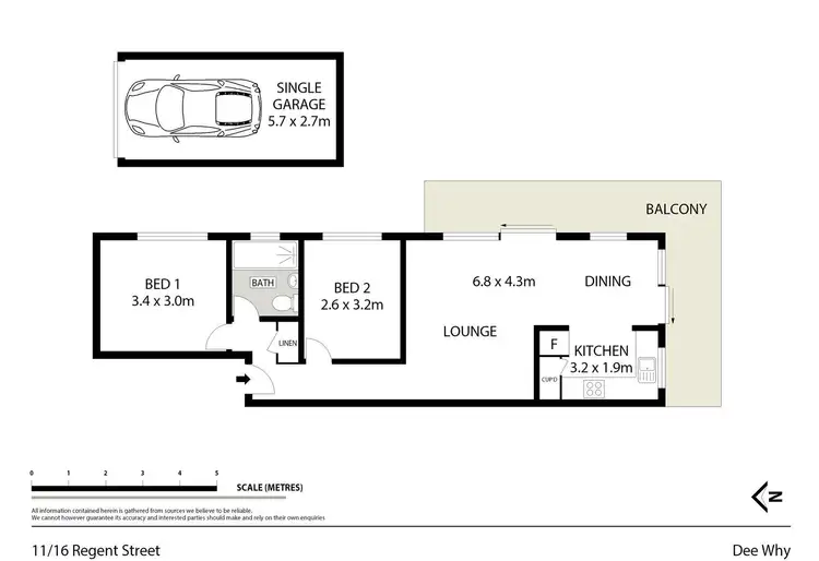 Floorplan of Homely unit listing, 11/16 Regent Street, Dee Why NSW 2099