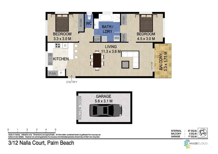 Floorplan of Homely unit listing, 3/12 Nalla Court, Palm Beach QLD 4221