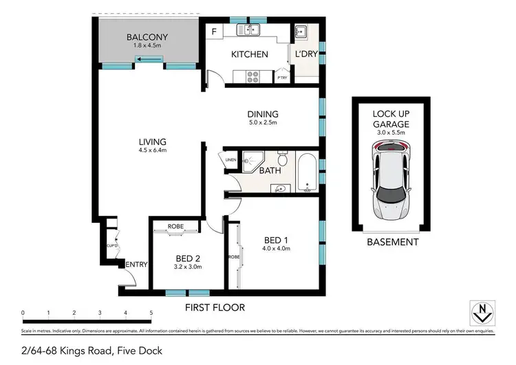Floorplan of Homely apartment listing, 2/64 Kings Road, Five Dock NSW 2046