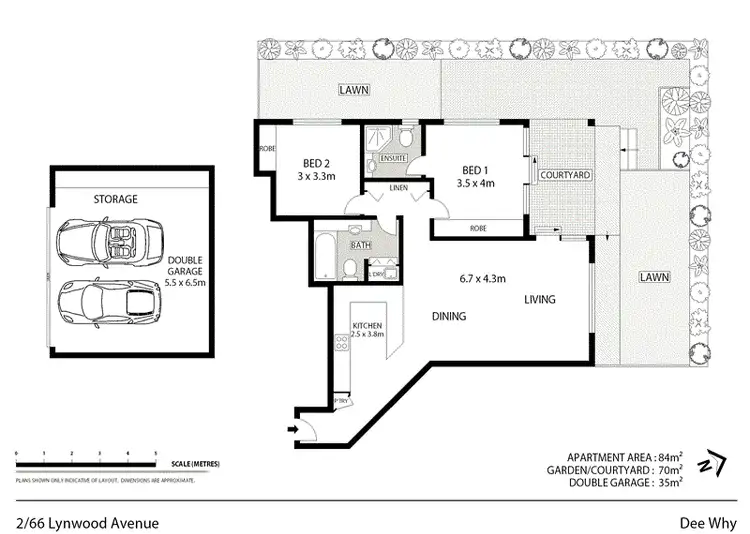 Floorplan of Homely unit listing, 2/66-70 Lynwood Avenue, Cromer NSW 2099