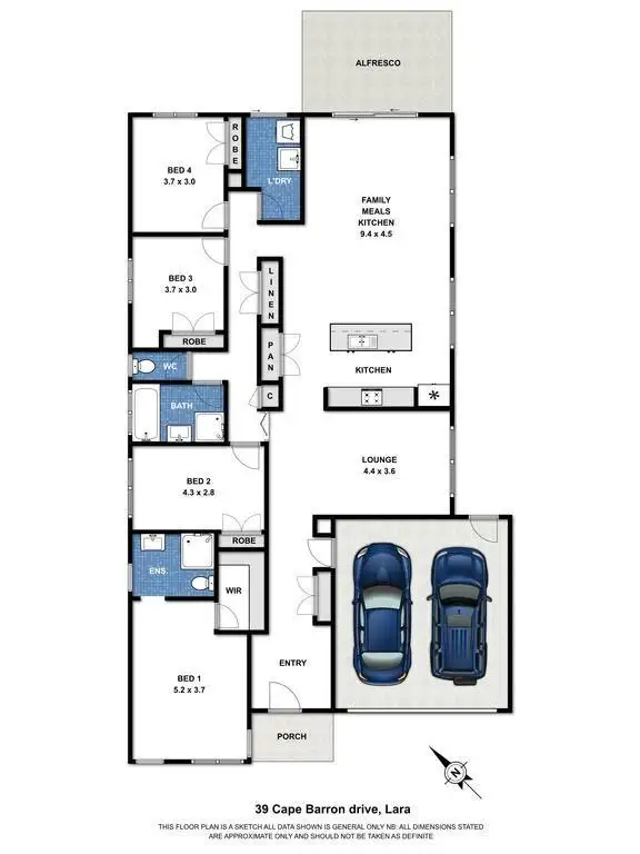 Floorplan of Homely house listing, 39 Cape Barron Drive, Lara VIC 3212