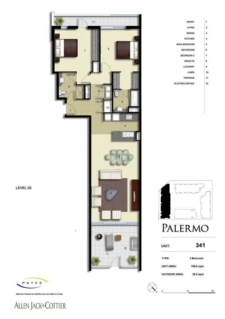 Floorplan of Homely apartment listing, Palermo 341/7 Baywater Drive, Wentworth Point NSW 2127