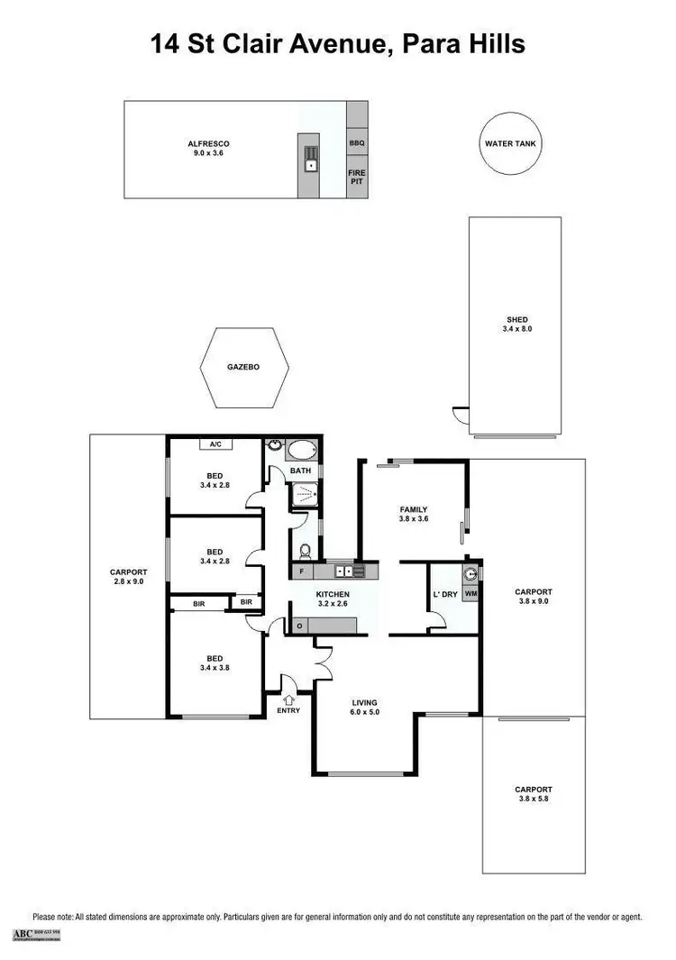 Floorplan of Homely house listing, 14 St Clair Avenue, Para Hills SA 5096