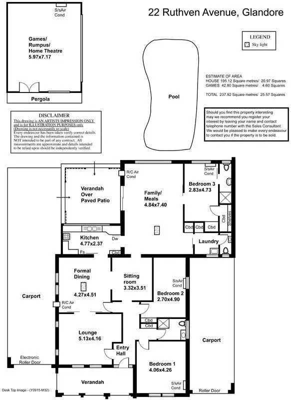 Floorplan of Homely house listing, 22 Ruthven Avenue, Glandore SA 5037