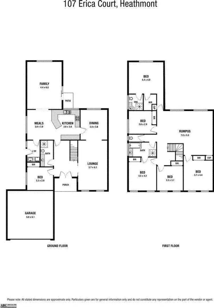 Floorplan of Homely house listing, 107 Erica Court, Heathmont VIC 3135