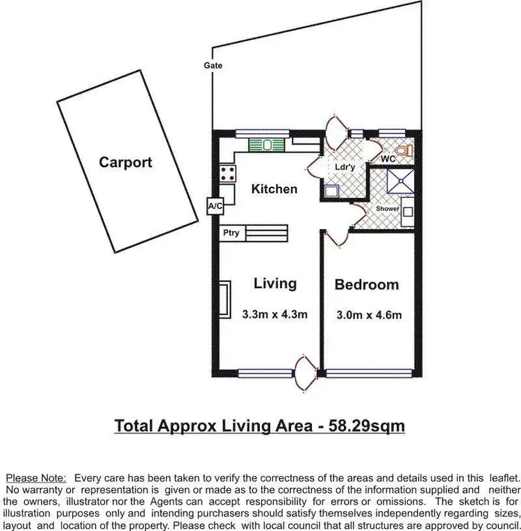 Floorplan of Homely unit listing, 11/42 Jetty Road, Brighton SA 5048