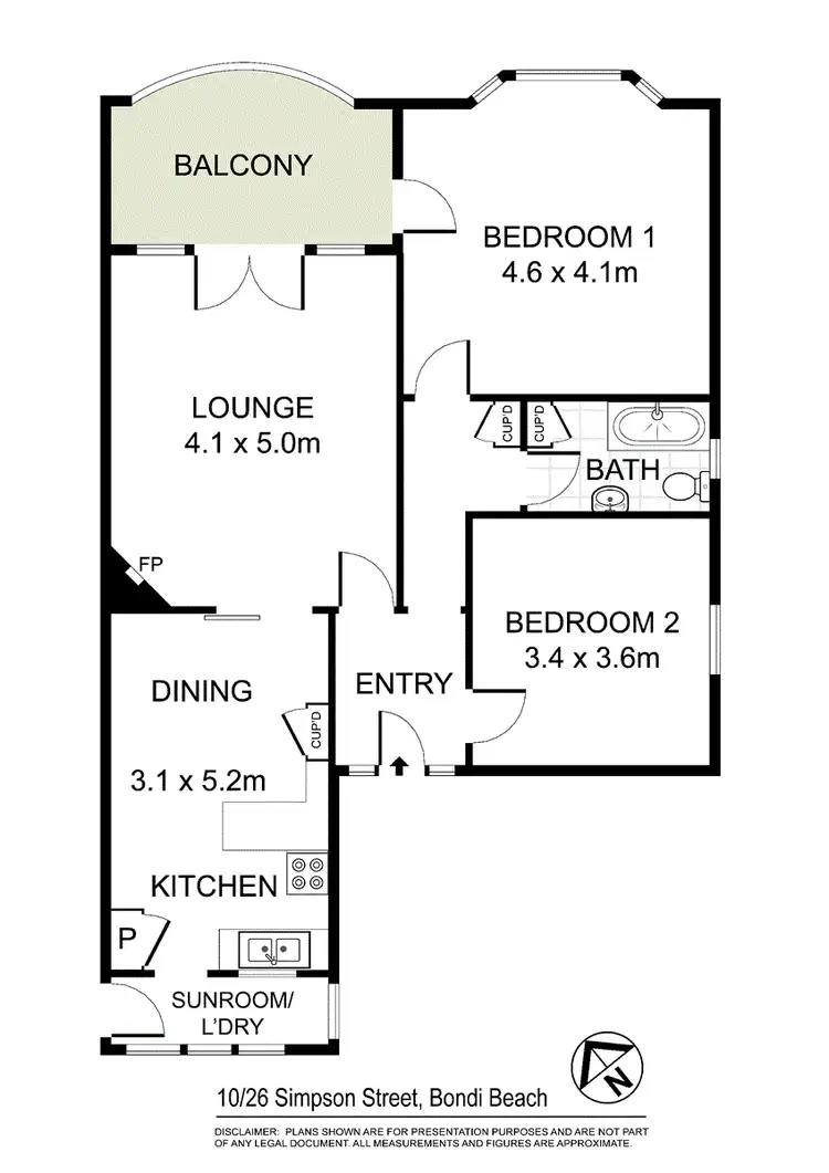 Floorplan of Homely apartment listing, 10/26 simpson Street, Bondi Beach NSW 2026