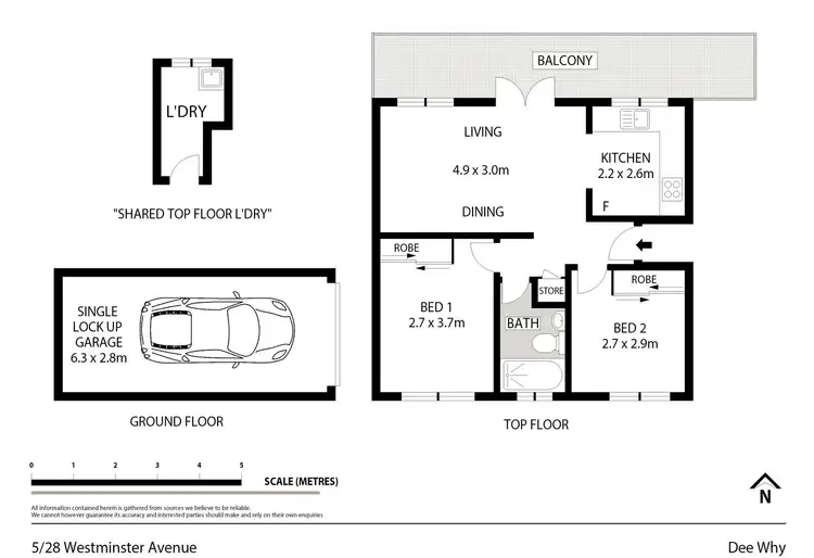 Floorplan of Homely unit listing, 5/28 Westminster Avenue, Dee Why NSW 2099