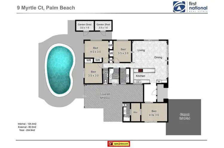 Floorplan of Homely house listing, 9 Myrtle Court, Palm Beach QLD 4221