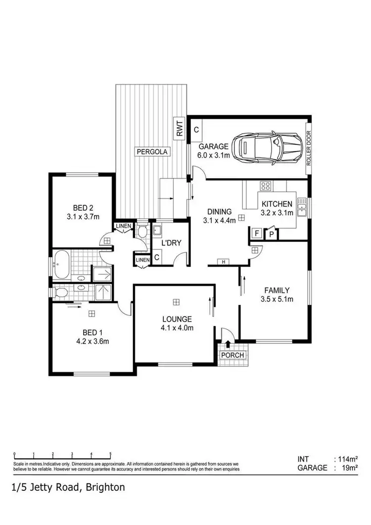 Floorplan of Homely unit listing, 1/5 Jetty Road, Brighton SA 5048