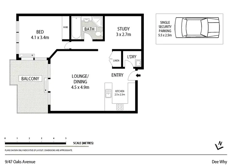 Floorplan of Homely unit listing, 9/47 Oaks Avenue, Dee Why NSW 2099