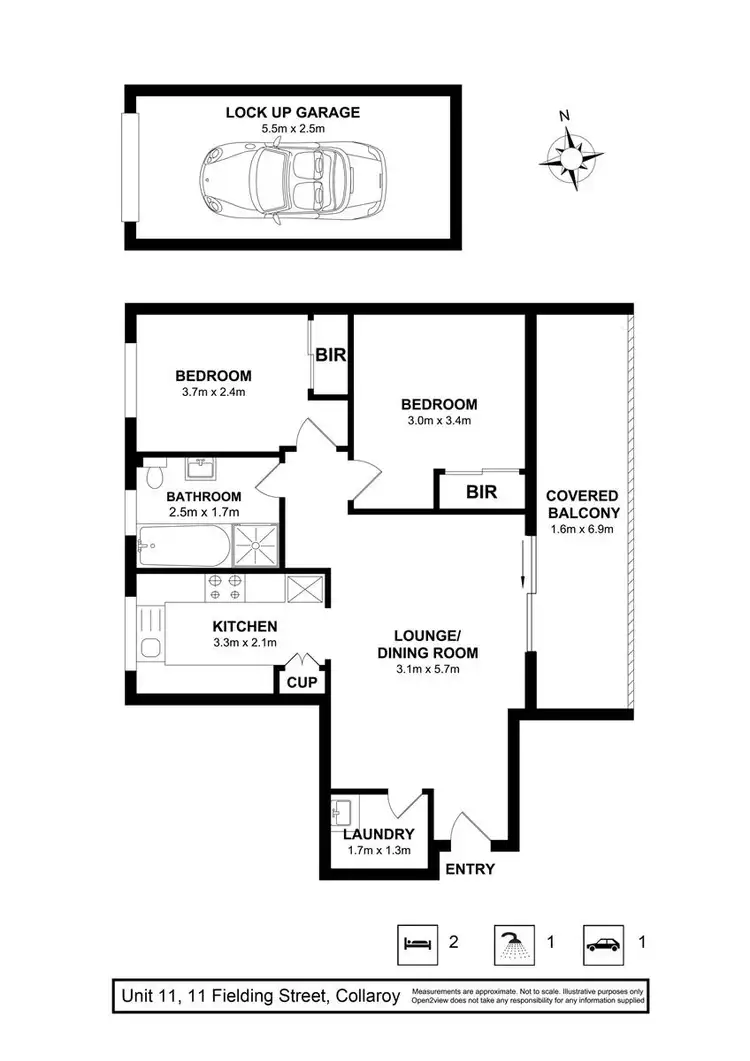 Floorplan of Homely apartment listing, 11/11 Fielding Street, Collaroy NSW 2097