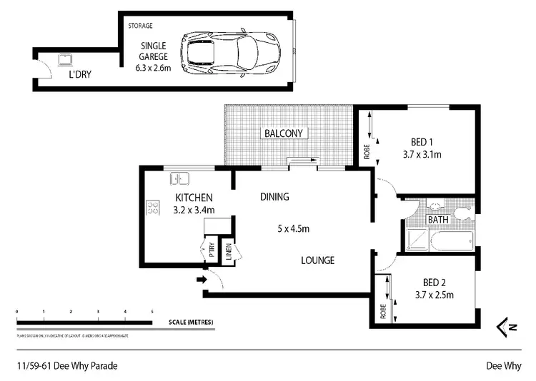 Floorplan of Homely unit listing, 11/59-61 Dee Why Parade, Dee Why NSW 2099