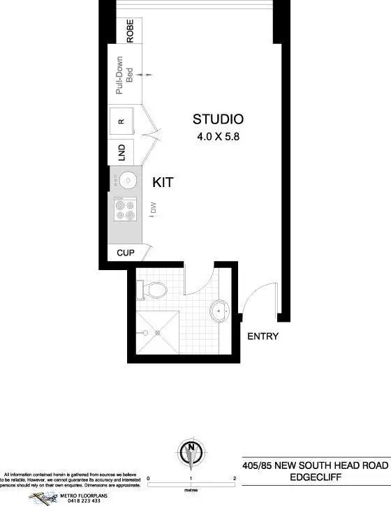 Floorplan of Homely apartment listing, 405/85 New South Head Road, Rushcutters Bay NSW 2011
