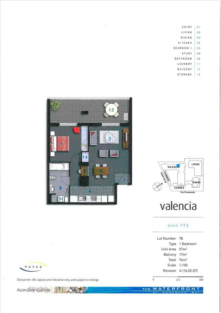 Floorplan of Homely apartment listing, Valencia 773/4 The Crescent, Wentworth Point NSW 2127