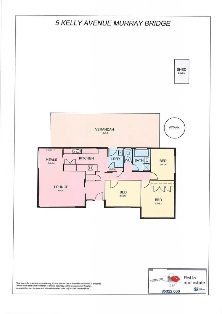 Floorplan of Homely house listing, 5 Kelly Avenue, Murray Bridge SA 5253