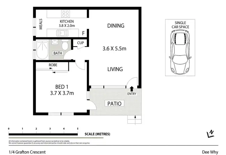 Floorplan of Homely unit listing, 1/4 Grafton Crescent, Dee Why NSW 2099