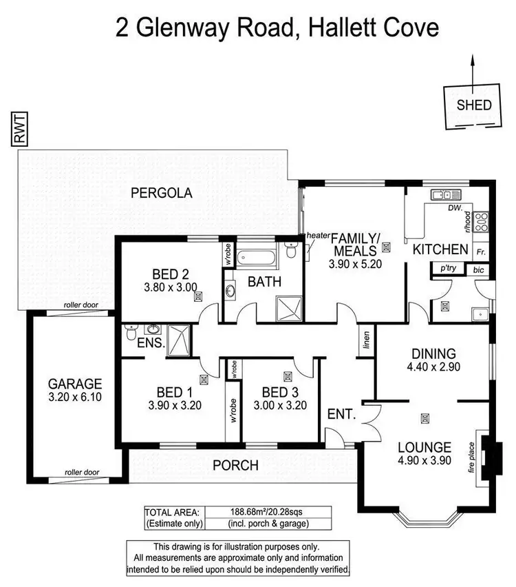 Floorplan of Homely house listing, 2 Glenway Road, Hallett Cove SA 5158