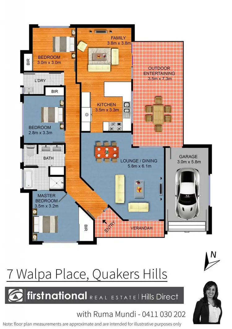 Floorplan of Homely house listing, 7 Walpa Place, Quakers Hill NSW 2763